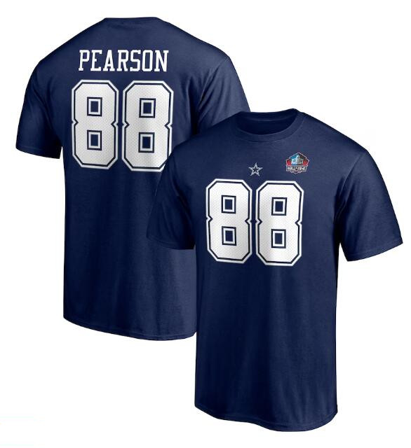 Men's Dallas Cowboys #88 Drew Pearson Navy Hall of Fame Class of 2021 Name & Number T-Shirt